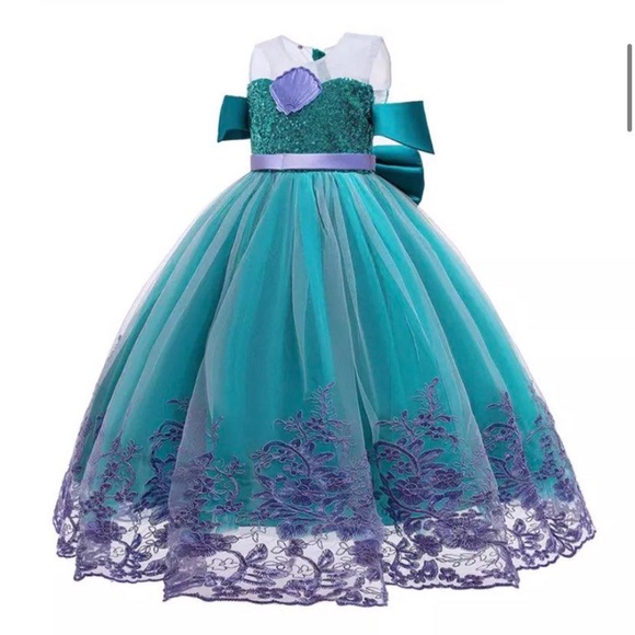 Luxury Mermaid Costume Ariel Cute Lace Multi layer princess dress 5014 - Picture 2 of 9